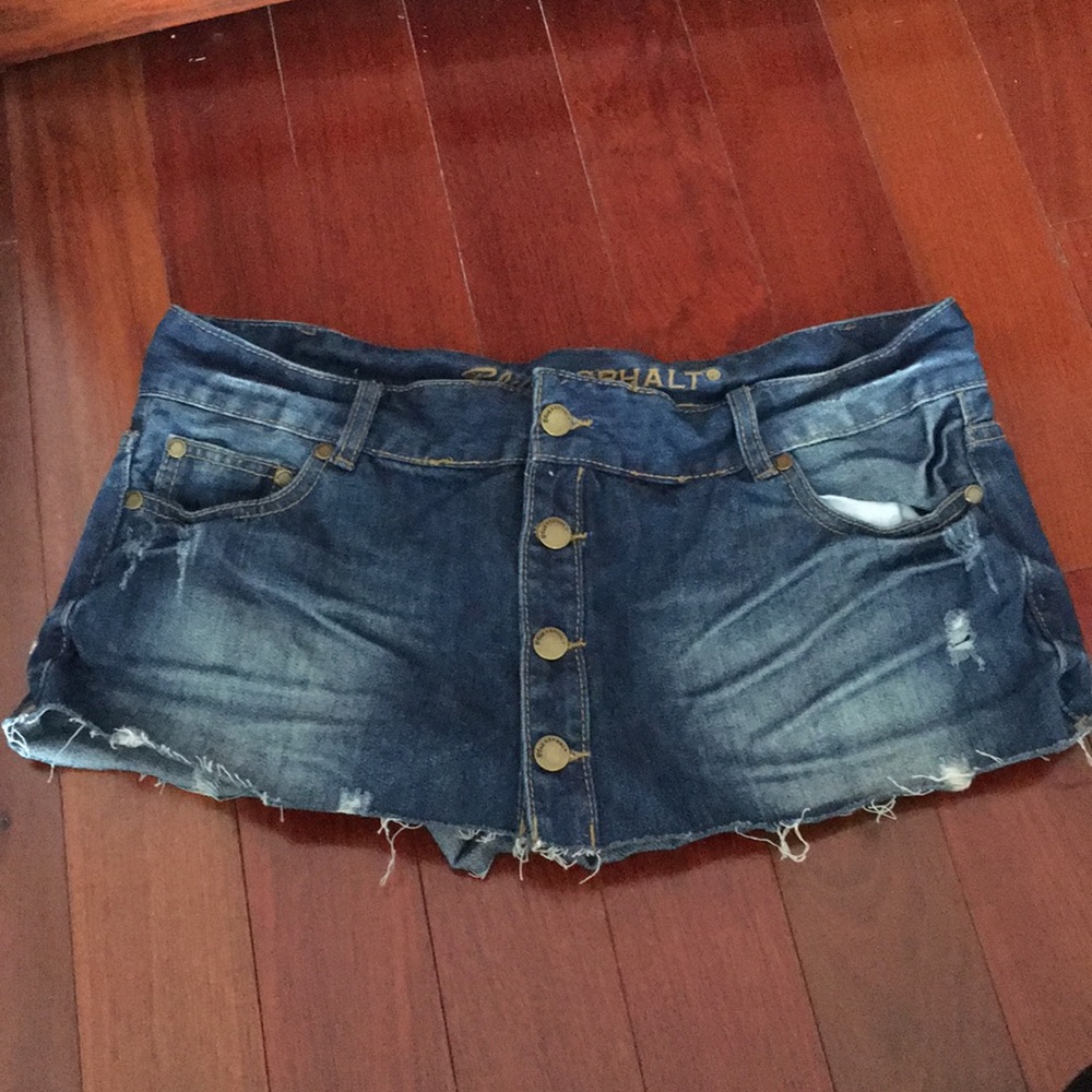 Wet Seal Women’s Button Up Jean Skirt/Skort - Brand New With Tags
